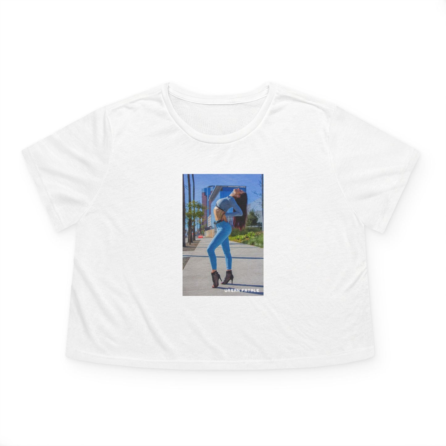 Heather #3 Flowy Cropped Tee