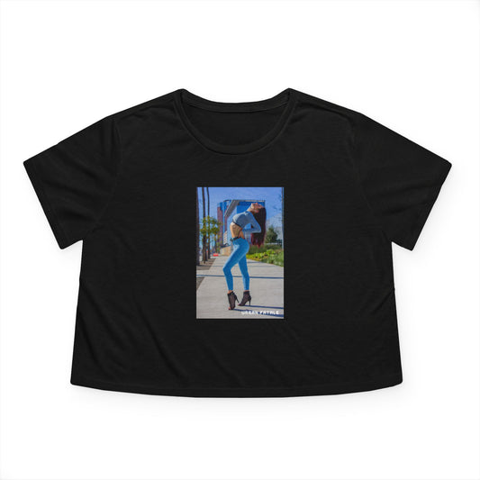 Heather #3 Flowy Cropped Tee